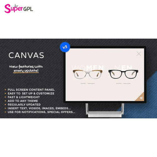 canvas show any content in a fullscreen slide supergpl 1 1