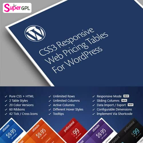 css3 responsive wordpress compare pricing tables supergpl 1 1