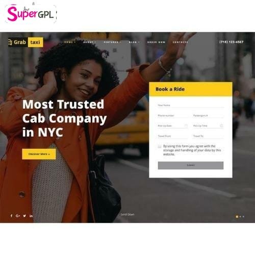 grab taxi online cab service wordpress theme supergpl 1 1