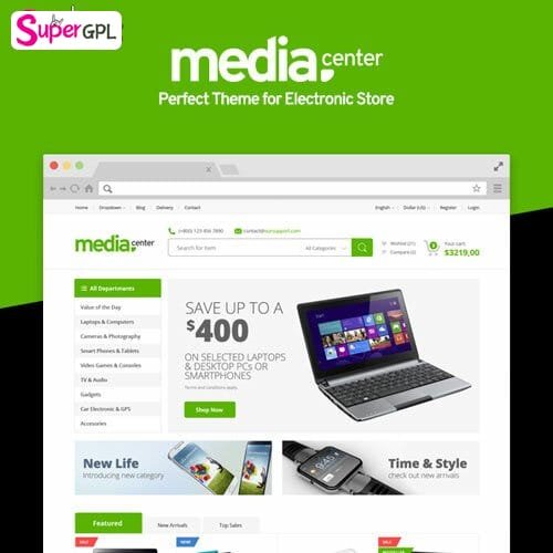 mediacenter electronics store woocommerce theme supergpl 1 1