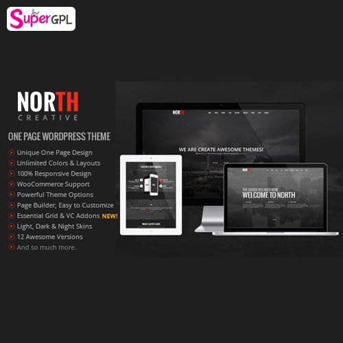 north one page parallax wordpress theme supergpl 1 1