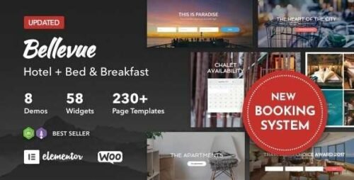 Bellevue Theme GPL  – Hotel + Bed and Breakfast Booking Calendar Website